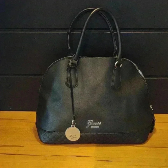 Guess large‎ black 2 handle handbag - Picture 1 of 8